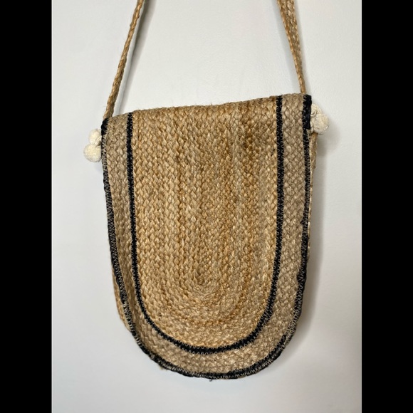 World Wide Lg Jute Satchel Crossbody Bag Bohemian - Picture 6 of 14